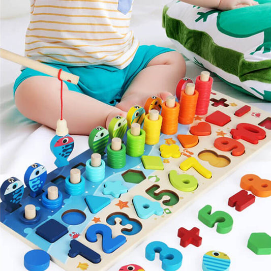 6-in-1 Montessori Educational Puzzle Board