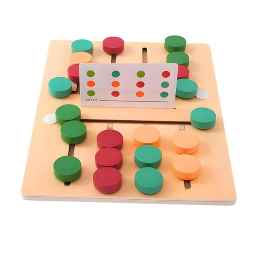 Wooden Color Sorting & Sliding Puzzle