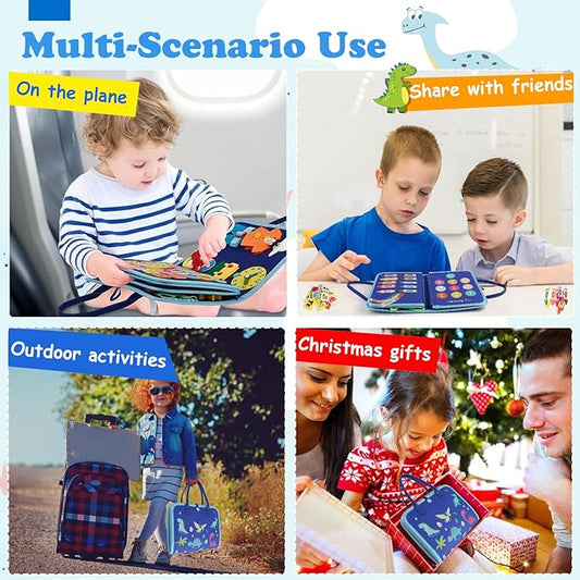 Toddlers Busy Board Montessori Toys || 5 Leaf 10 Page