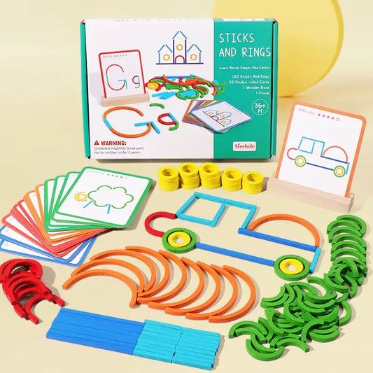 Montessori Rings & Sticks Matching Puzzle