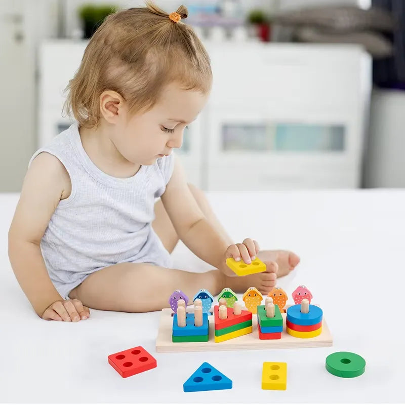 Wooden Montessori Math & Fishing Board Toy