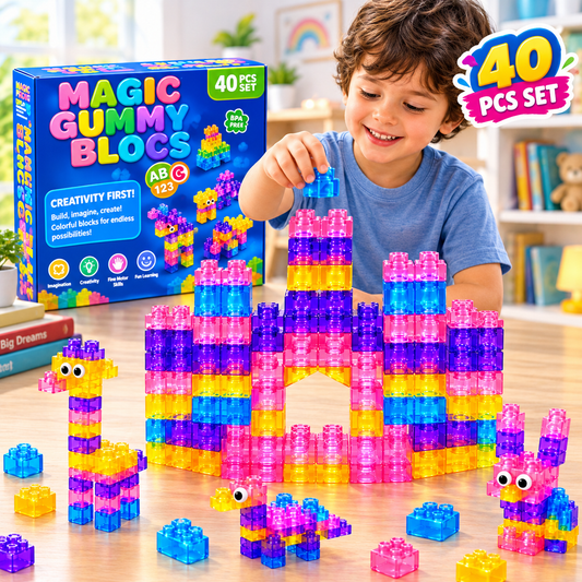 40PCS Soft Sensory Building Blocks
