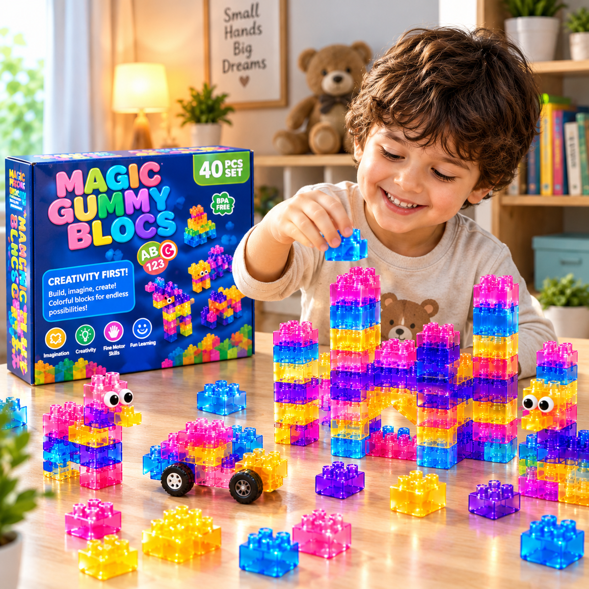 40PCS Soft Sensory Building Blocks