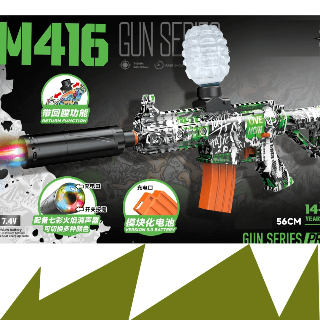 Gel Blaster Toy Gun with Light & Smoke Effects
