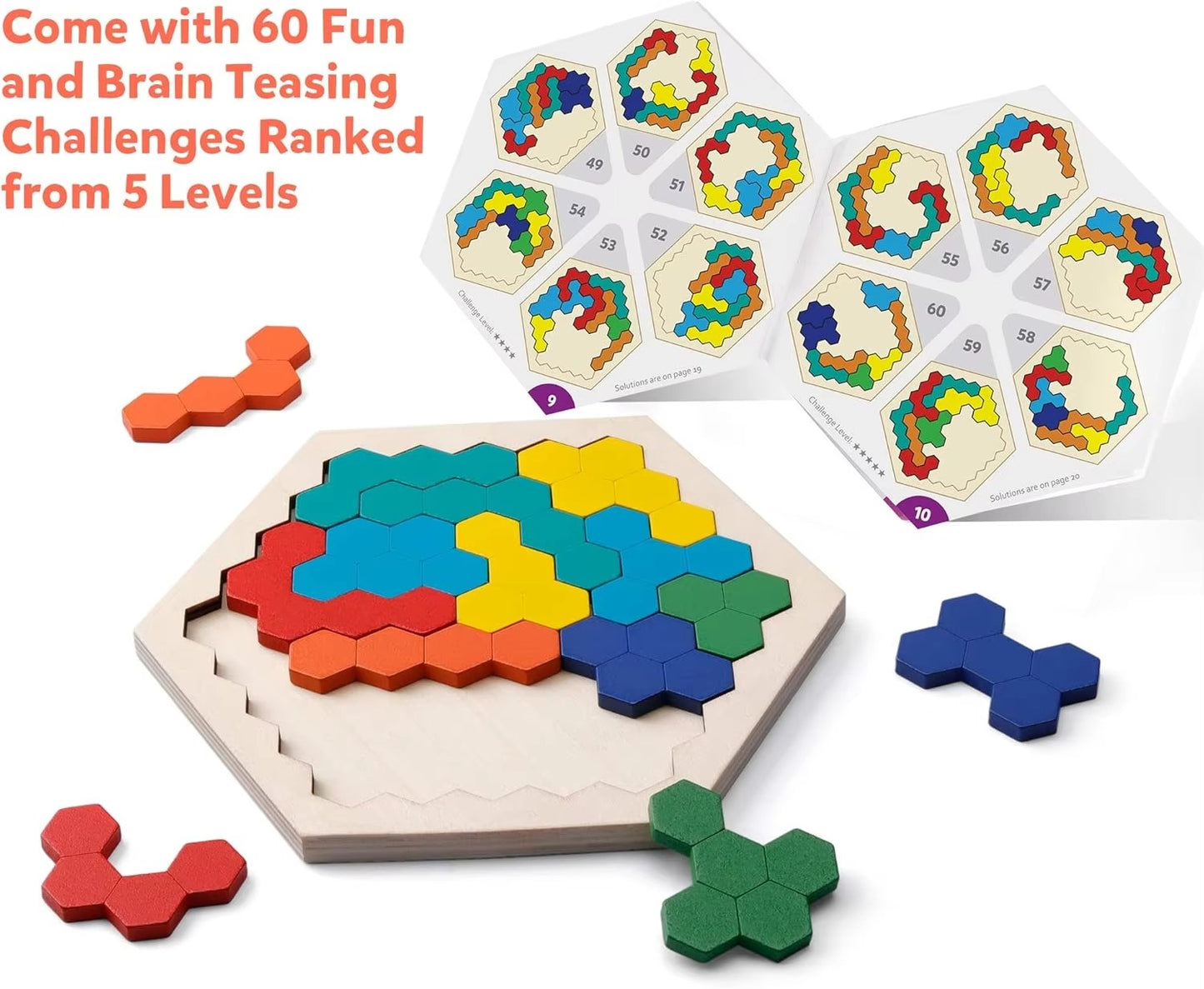 Wooden Hexagon Puzzle – Brain & STEM Game
