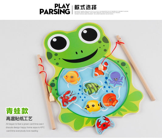 Magnetic Wooden Kitten Fishing Board