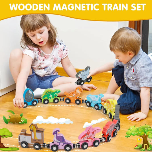 Wooden Magnetic Train Toy for Kids