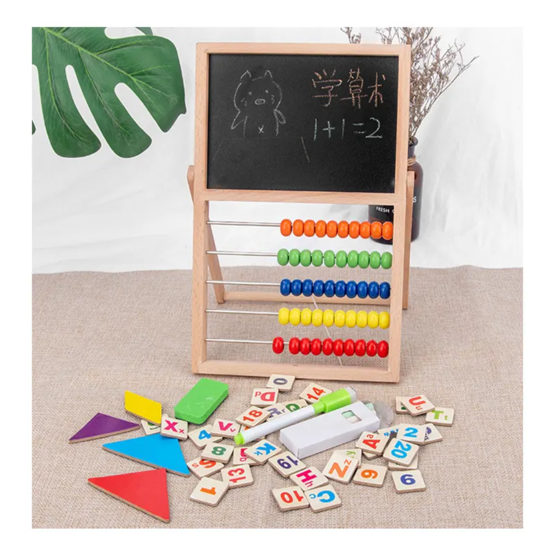 Wooden Chalkboard & Bead Counting Board