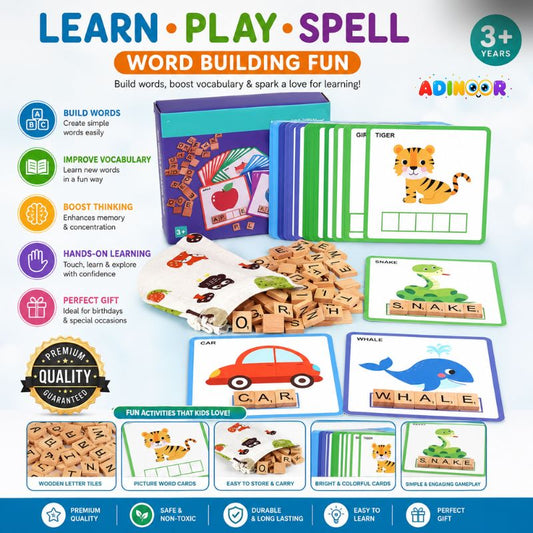 Wooden Word Spelling Battle Game
