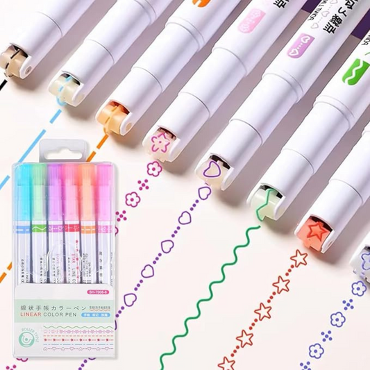 Newtic Curve Highlighter Pen Set – 6 pcs