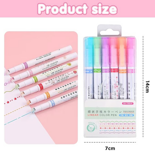 Newtic Curve Highlighter Pen Set – 6 pcs