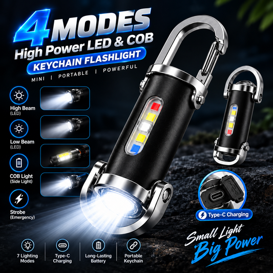 4-in-1 Rechargeable Keyring Light