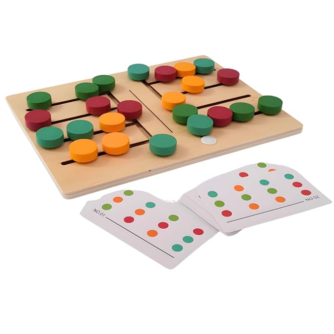 Wooden Color Sorting & Sliding Puzzle