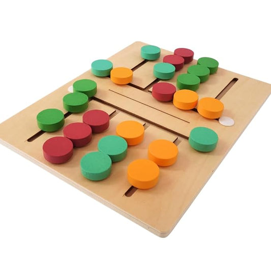 Wooden Color Sorting & Sliding Puzzle
