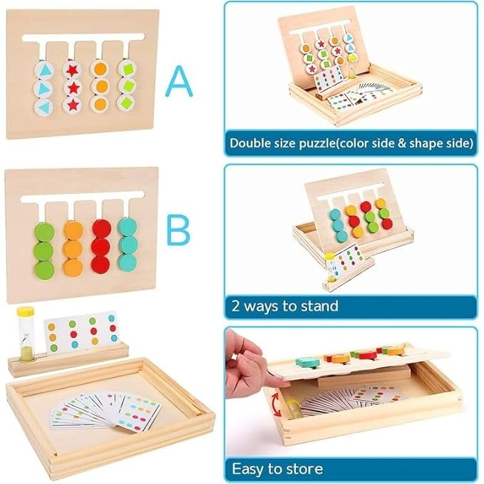 Montessori Slide Puzzle – Color & Shape Matching Toy
