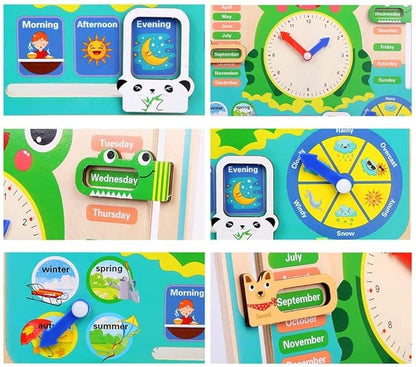 7-in-1 Montessori Wooden Kids Calendar