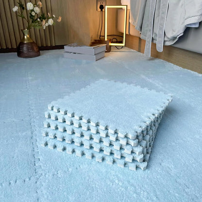 Soft Luxury Velvet EVA Foam Baby Play Mat – (10 pcs) Set