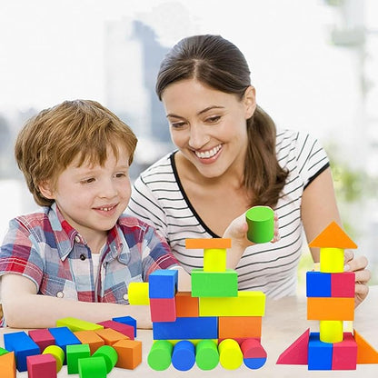Wooden Colorful Building Blocks Puzzle Toy