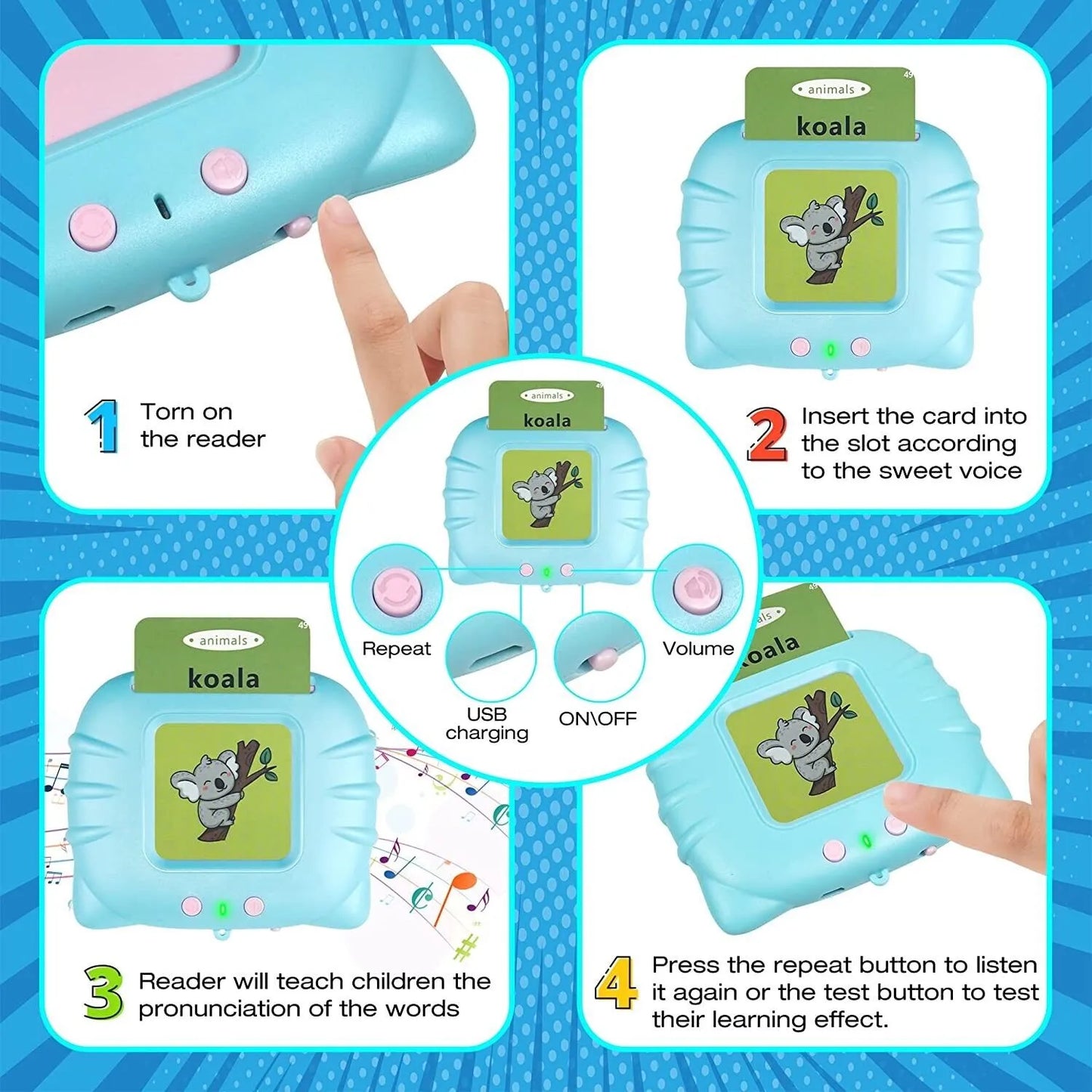 Talking Flash Cards Educational Toy for Toddlers (English Version)
