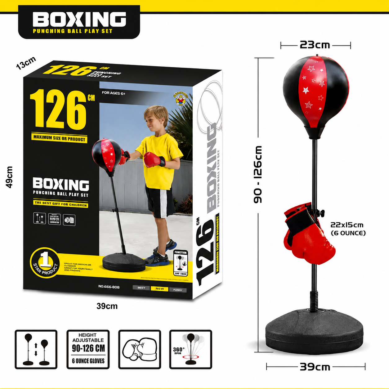 Kids Boxing Glove & Punching Bag Set