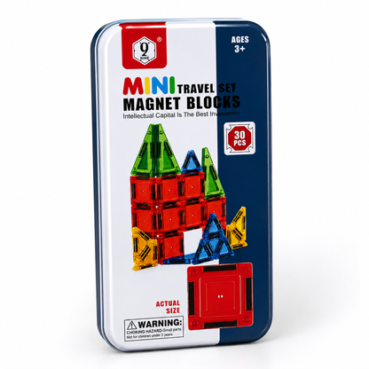 (30 Pcs) 3D Educational Magnetic Building Tiles Toy Set