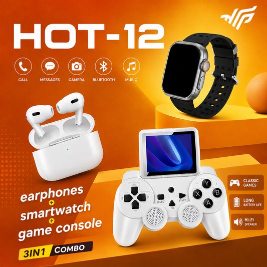 HOT-12 3in1 Smartwatch, Earbuds & Gaming Console Combo