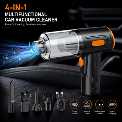 4-in-1 Multifunctional Car Vacuum Cleaner || Rechargeable