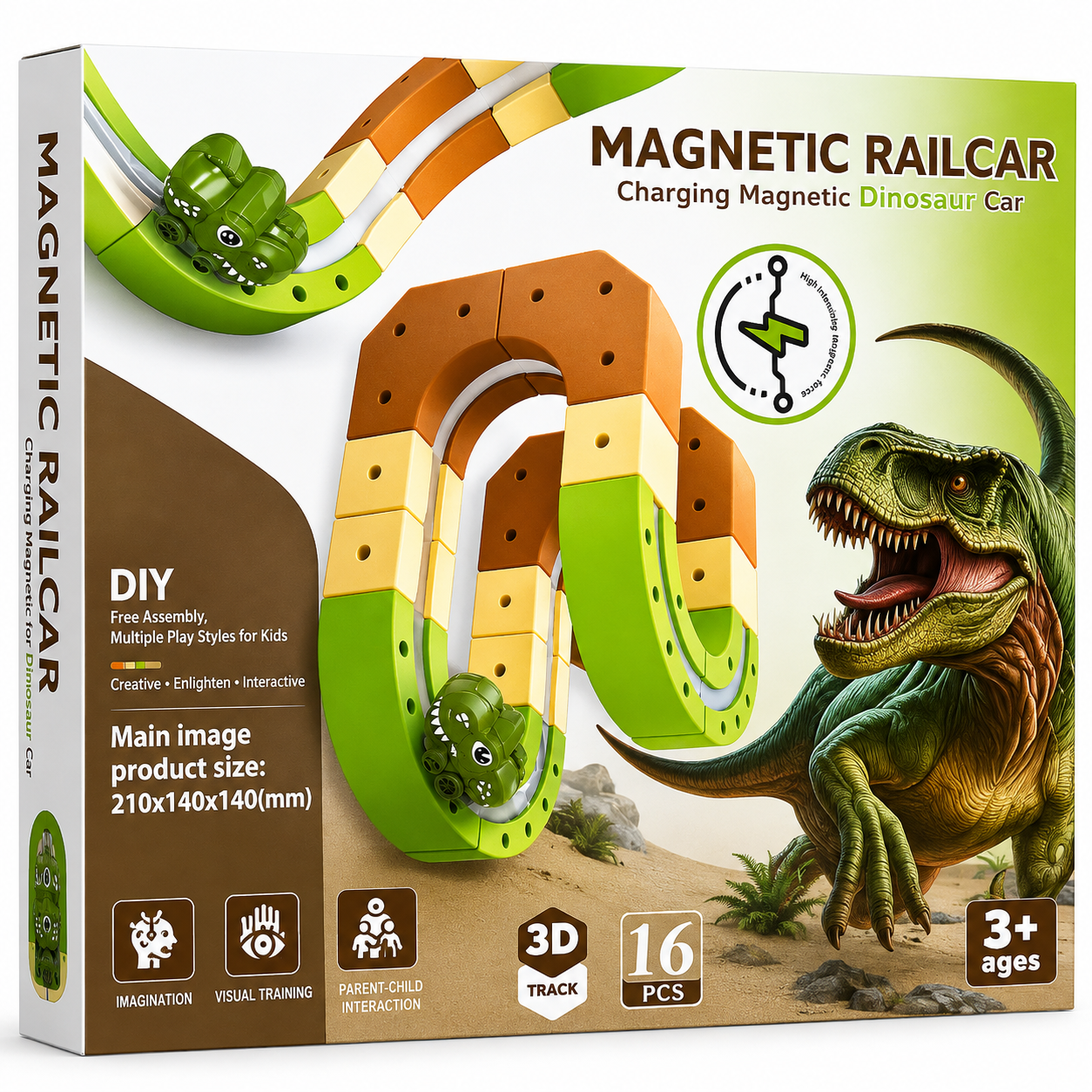 16 PCS Gravity 3D Racing Train Track