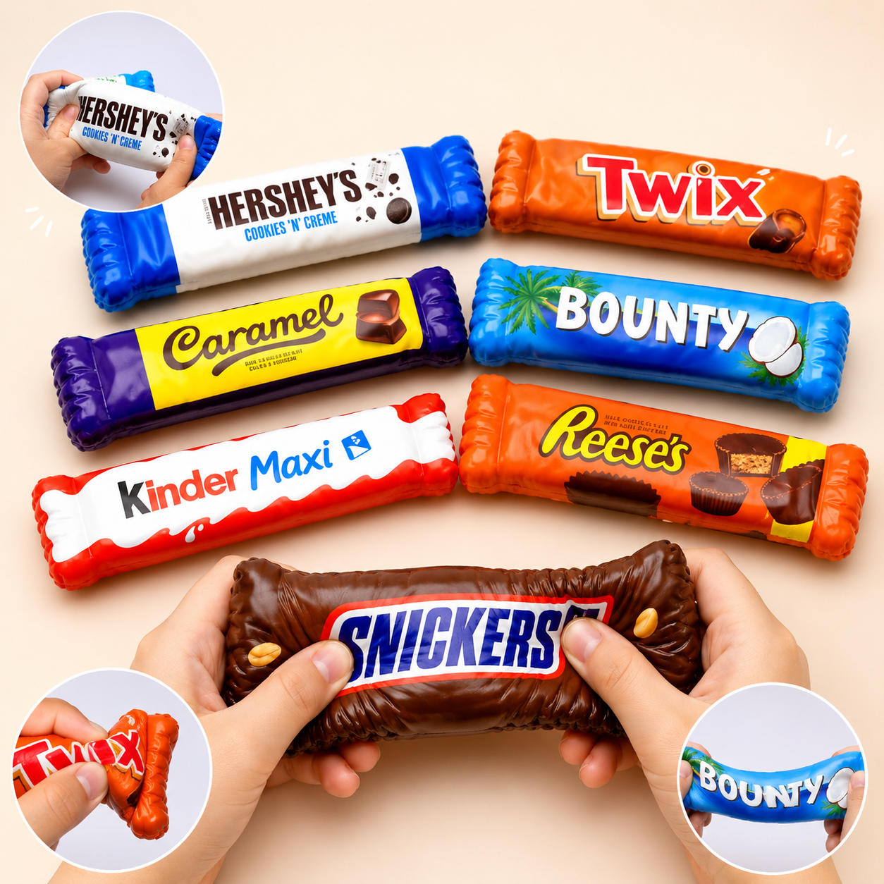 6-Piece Cute Candy Bar Squishy Set