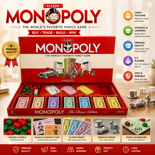Classic Monopoly Board Game (Red Edition)