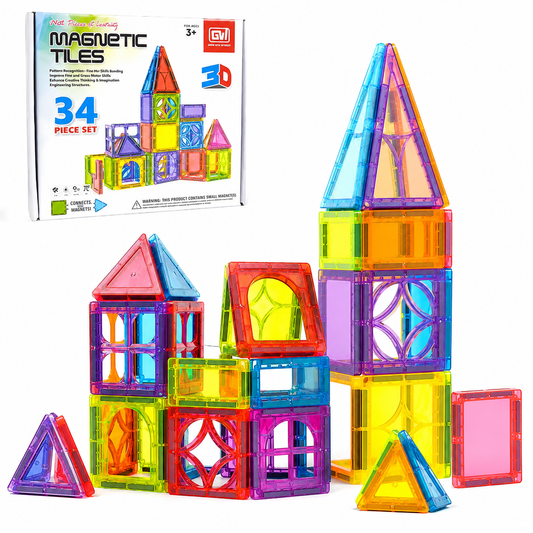 34 PCS Magnetic Building Tiles