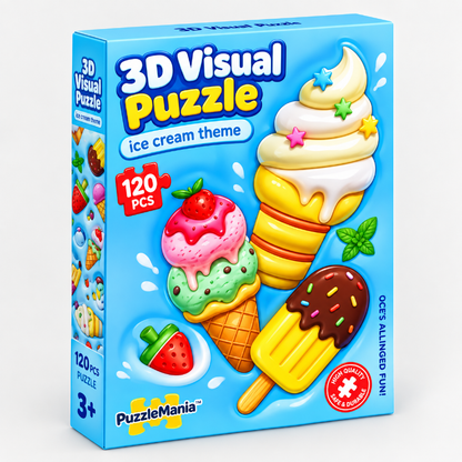 3D Ice Cream Visual Puzzle – 120 Pieces