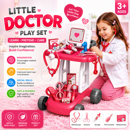 Kids Pretend Doctor Medical Cart Play Set