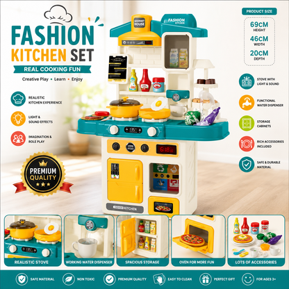 43PCS Spray Mist Kids Kitchen Play Set
