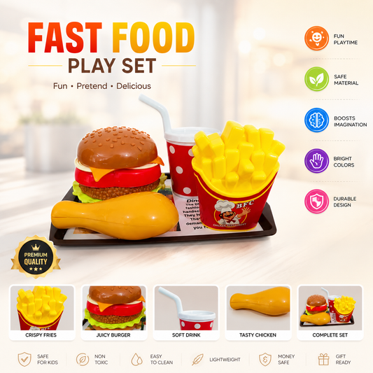 Kids Burger Pretend Play Set