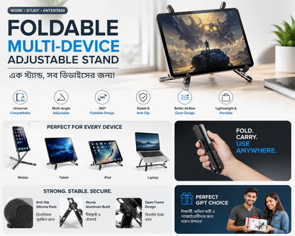 Foldable Multi-Device Adjustable Stand