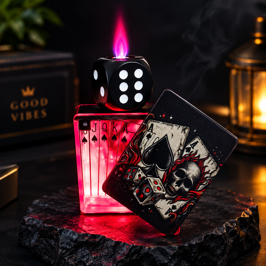 Red Flame Dice Lighter
