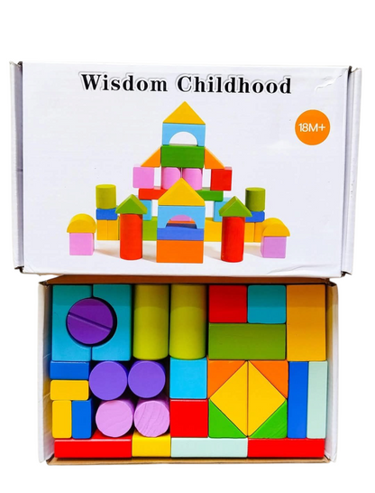 Wooden Colorful Building Blocks Puzzle Toy