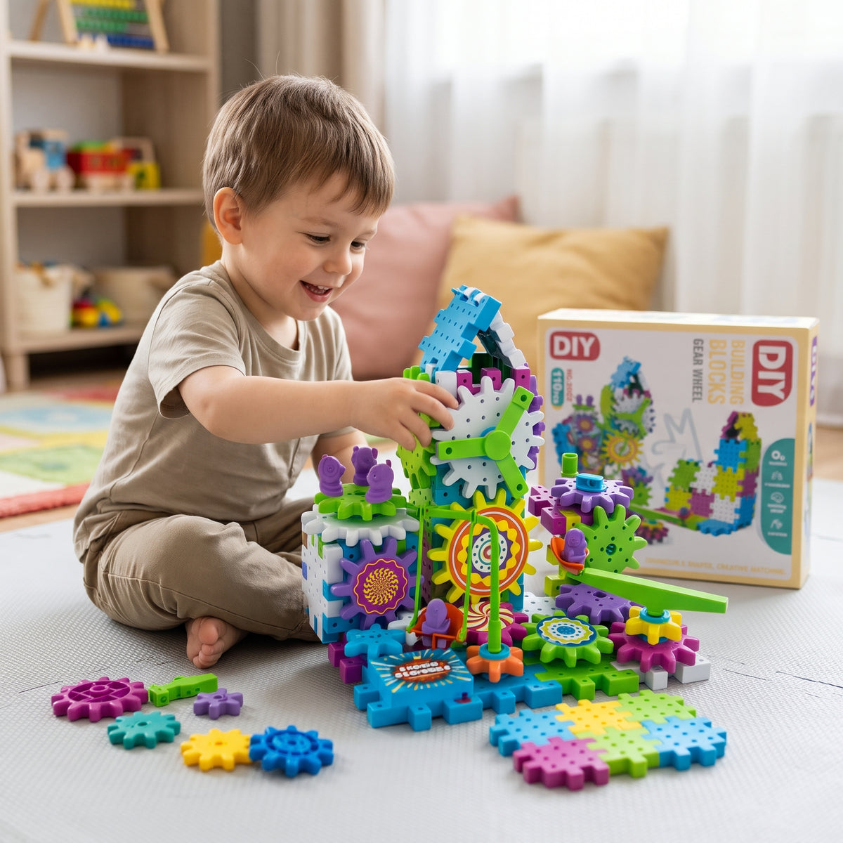 DIY Gear Building Blocks – 110 Pcs