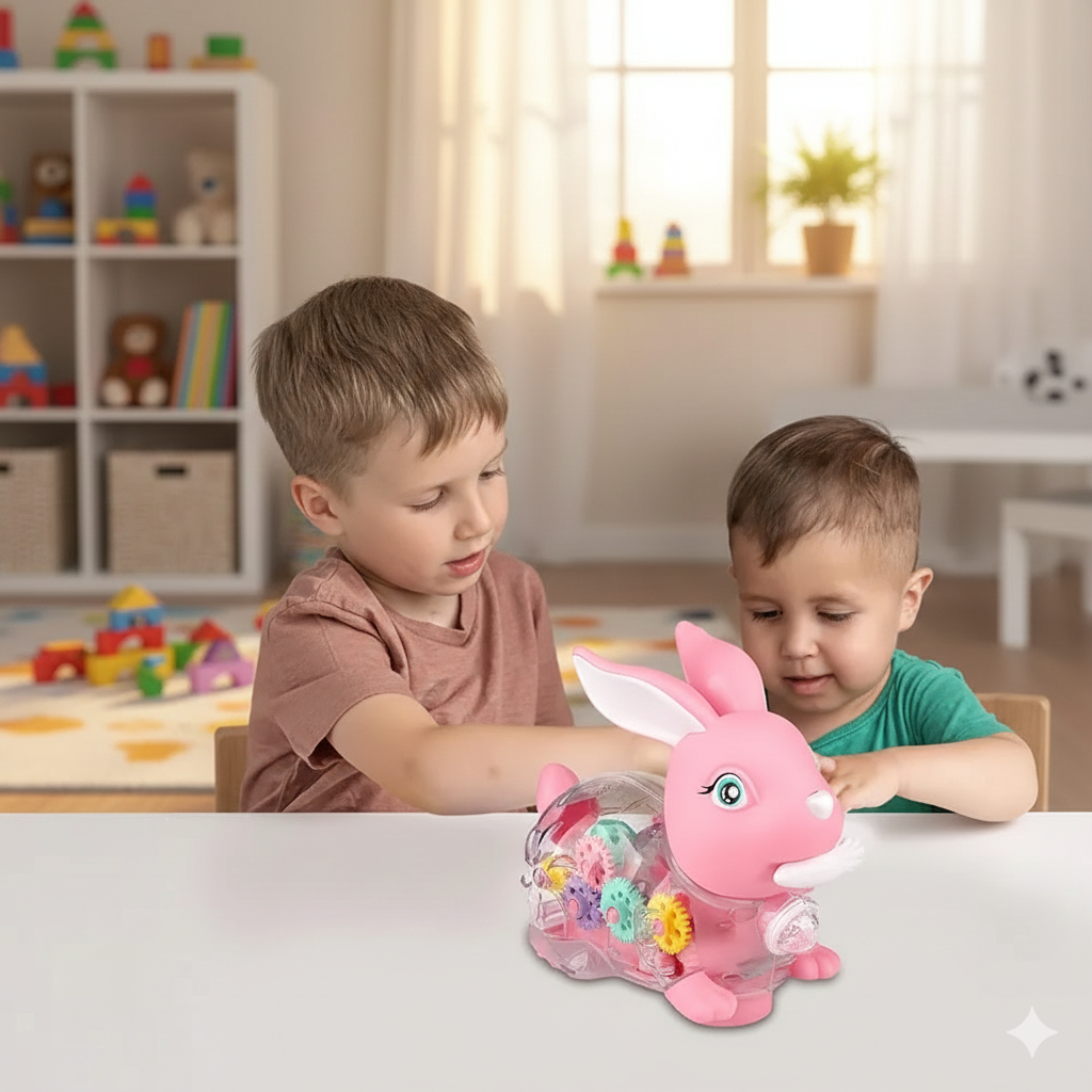 Electric Transparent Rabbit Toy