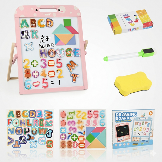Wooden Double-Sided Magnetic Blackboard for Kids