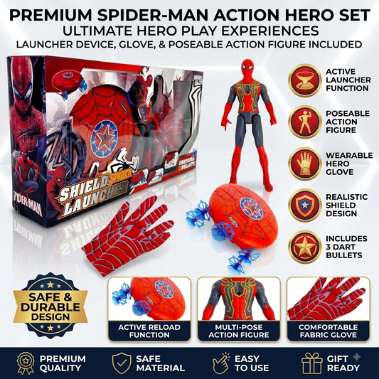 Premium Spider-Man Shield Launcher & Action Figure Set