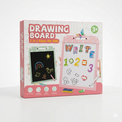 Wooden Double-Sided Magnetic Blackboard for Kids