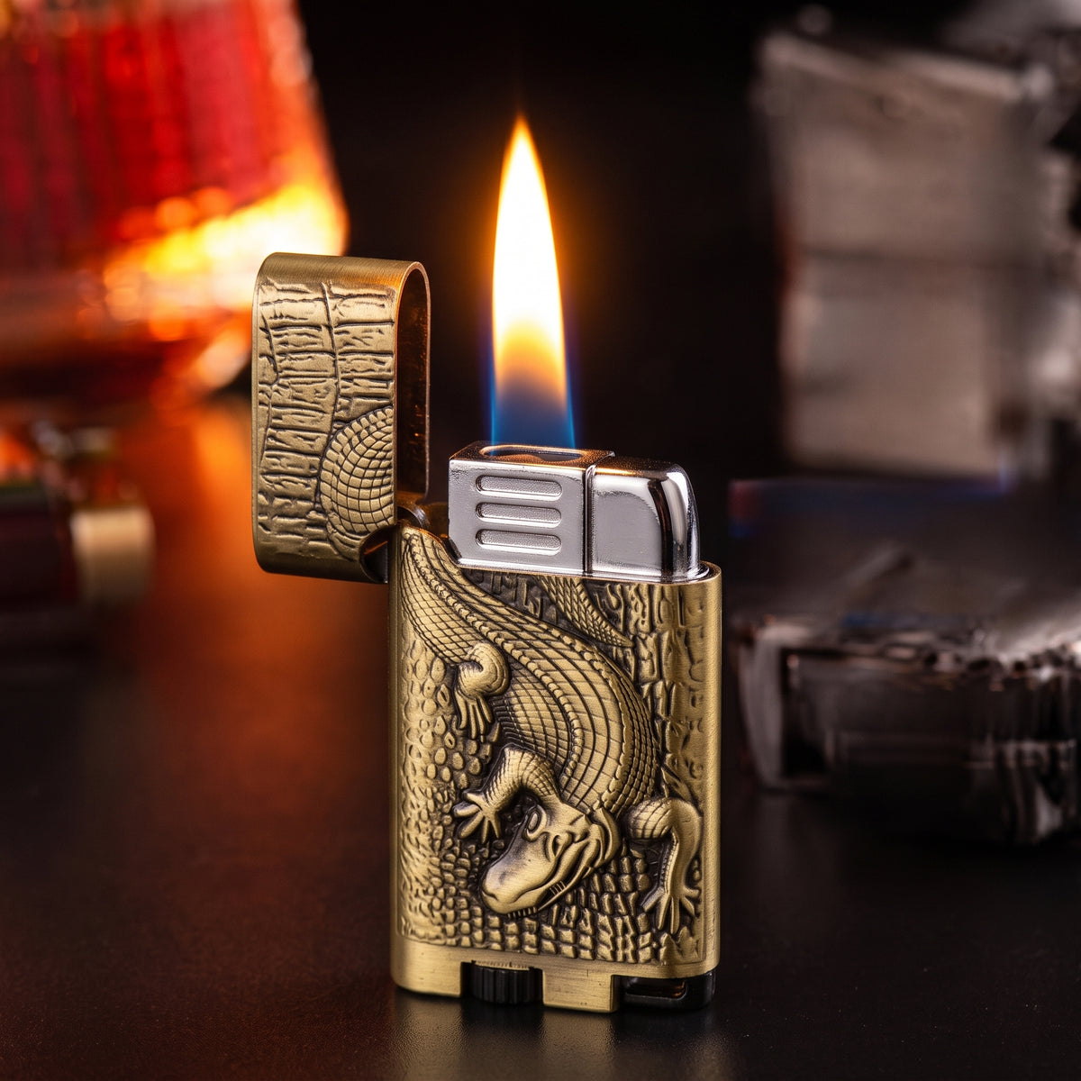 Retro Embossed Metal Lighter
