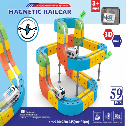 59 PCS Gravity 3D Racing Train Track