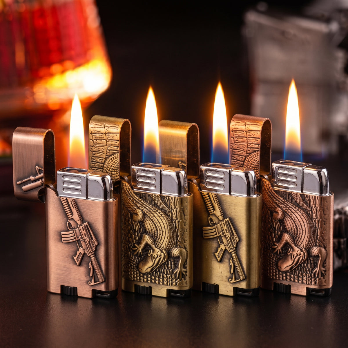 Retro Embossed Metal Lighter