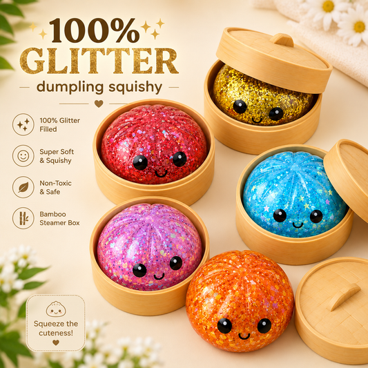 100% Glitter Dumpling Squishy Stress Toy