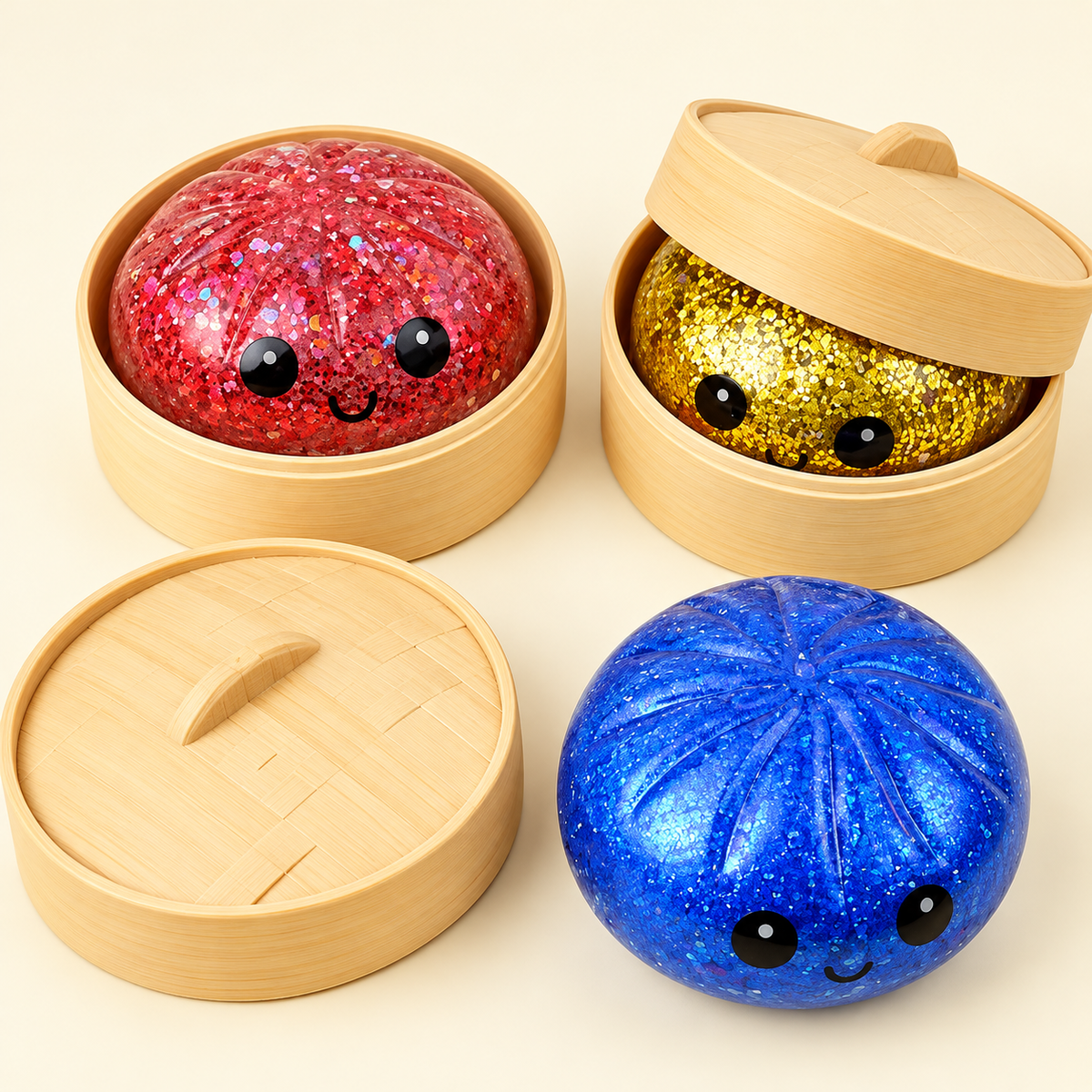 100% Glitter Dumpling Squishy Stress Toy || Big Size