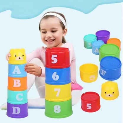 9 Pcs Fun Stacking Cups Baby Toy