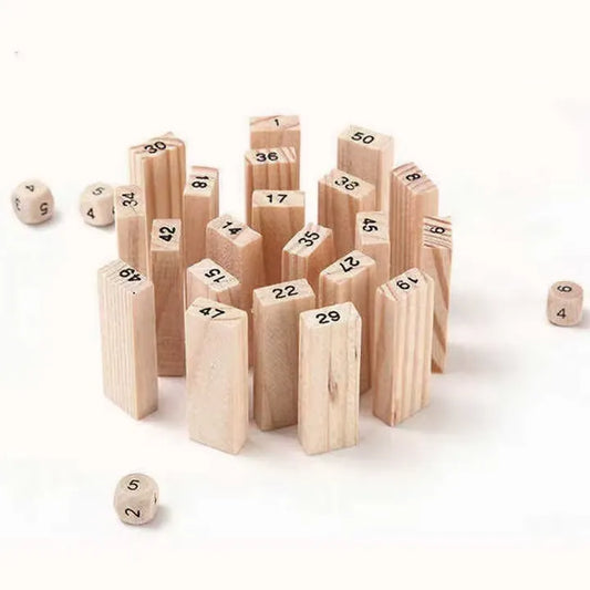 54PCS Wooden Building Block Tower